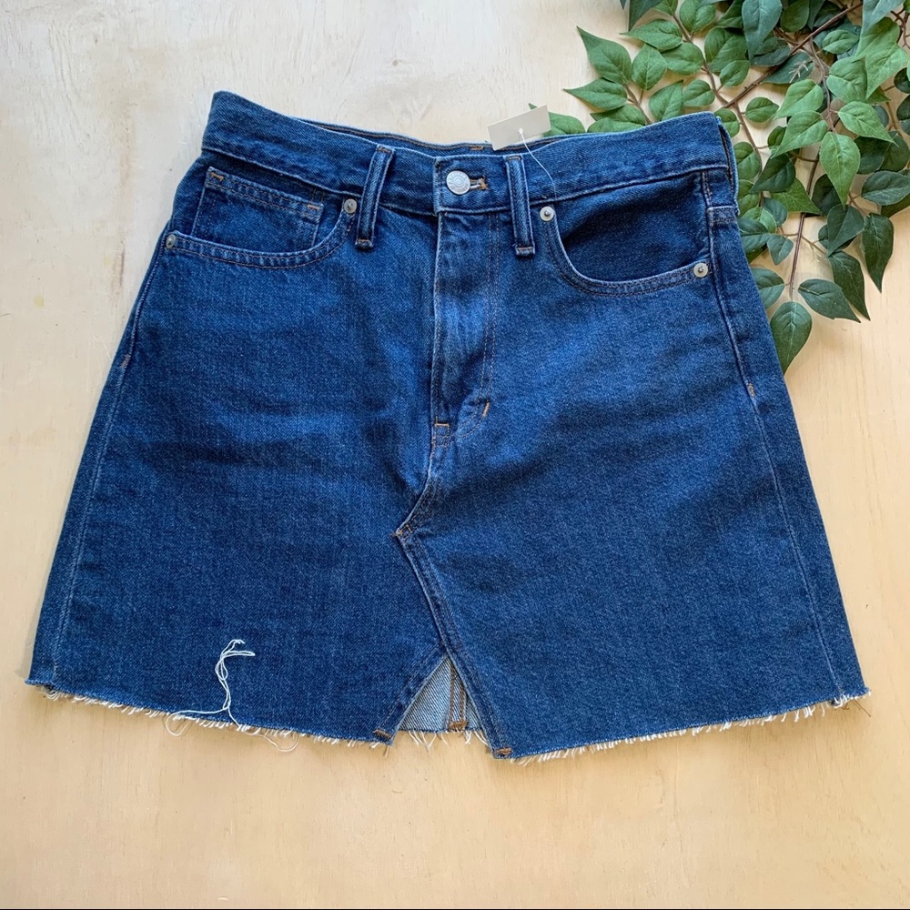 NWT Madewell Rigid Denim A-line Jean Mini Skirt 25
